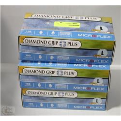 3 BOXES OF DIAMOND GRIP PLUS MICROFLEX SZ L POWDER