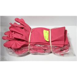 LOT OF RED RUBBER GLOVES