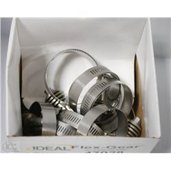 BOX OF IDEAL FLEX GEAR STAINLESS STEEL HOSE CLAMPS