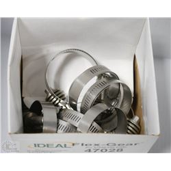 BOX OF IDEAL FLEX GEAR STAINLESS STEEL HOSE CLAMPS