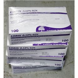LOT OF 4 LORIS BENZALKONIUM CHLORIDE WIPES