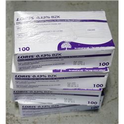 LOT OF 5 LORIS BENZALKONIUM CHLORIDE WIPES