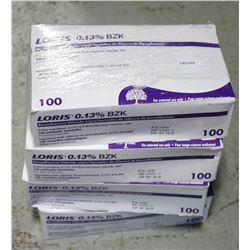 LOT OF 5 LORIS BENZALKONIUM CHLORIDE WIPES