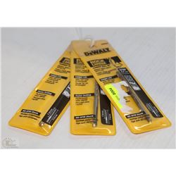 LOT OF 3 DEWALTS 3/16 HAMMER DRILL BITS