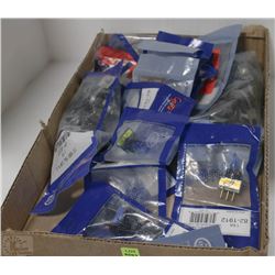 BOX OF BOLT DOWN CABLE TIES AND SWITCHES