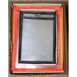 BOX OF PLASTIC FILE HOLDERS