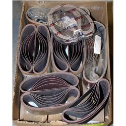 BOX OF ASSORTED SANDING BELTS