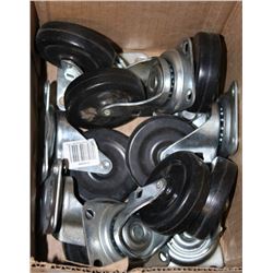 BOX OF SMALL CASTORS