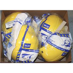 BOX OF 6 NORTH YELLOW SAFETY HELMETS