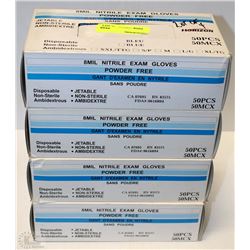 LOT OF 4 8ML NITRILE EXAM GLOVES POWDER FREE SZ S