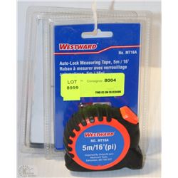 2PK OF WESTWARD AUTO LOCK MEASURING TAPE 16'