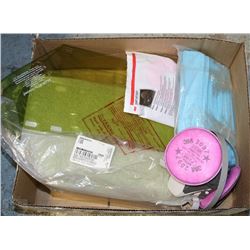 BOX WITH 3M RESPIRATOR PRODUCTS AND VISOR SHIELDS