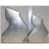 Image 1 : PAIR OF 'Z' SHAPED SILVERTONE VASES