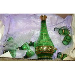 BOX W/12-PC LIQUOR DECANTER & GLASS SET