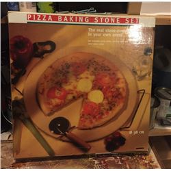 PIZZA BAKING STONE SET INCL STONES SERVING TRAY,