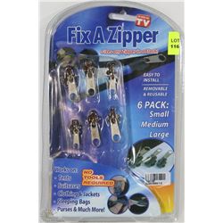 NEW FIX A ZIPPER 6 PK REPAIR KIT