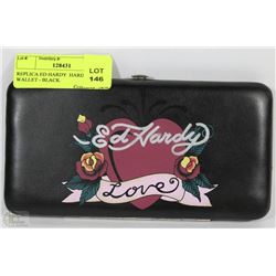 REPLICA ED HARDY  HARD SHELL WALLET - BLACK