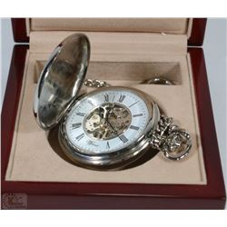 POCKET WATCH IN CASE WITH CHAIN