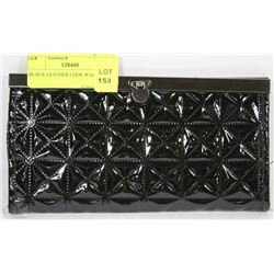 BLACK LEATHER LOOK WALLET