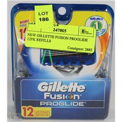 NEW GILLETTE FUSION PROGLIDE 12PK REFILLS