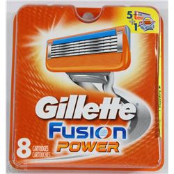 NEW GILLETTE FUSION POWER 8PK REFILLS