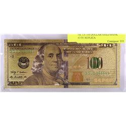 24K US 100 DOLLAR GOLD BANK NOTE REPLICA