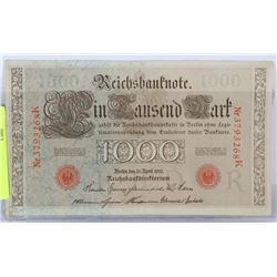 GERMAN 1910 UNC. 1000 MARK BANK NOTE