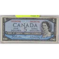CANADIAN 1954 FIVE DOLLAR BANK NOTE