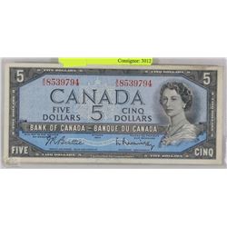 CANADIAN 1954 FIVE DOLLAR BANK NOTE