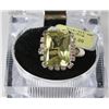 Image 1 : STERLING.925 SILVER YELLOW CUBIC STONE SIZE 7 RING