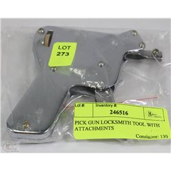 PICK GUN LOCKSMITH TOOL WITH ATTACHMENTS
