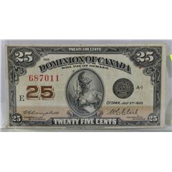 1923 CANADIAN SHINPLASTER