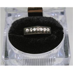 925 SILVER LADIES CLEAR STONE RING - SIZE 7