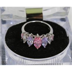 925 SILVER LADIES GEMSTONE RING - 7 1/2