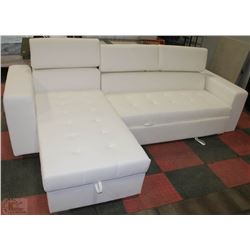 APARTMENT SIZE WHITE LIFT BACK 'L' SHAPE SECTIONAL