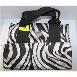 REPLICA PRADA SILVER ZEPRA PRINT TOTE