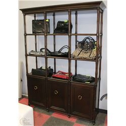 SOLID WOOD 3-TIER BROWN DISPLAY SHELF