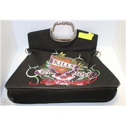 REPLICA ED HARDY PURSE BLACK (WITH STRAP)