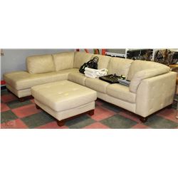 ESTATE LIGHT BROWN LEATHER L-SHAPED