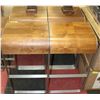 Image 1 : LOT OF 4 MATCHING WALNUT AND METAL BAR STOOLS