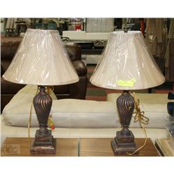 PAIR OF BRONZE FINISH LOOKING TABLE LAMPS