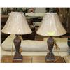 Image 1 : PAIR OF BRONZE FINISH LOOKING TABLE LAMPS
