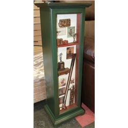 WOOD WINE CABINET WITH GOLF DISPLAY CASE (36"X12"