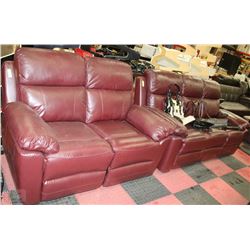 WHISTLER WINE LEATHER/PVC RECLINING SOFA  AND