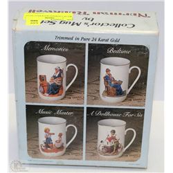SET OF 4 NORMAN ROCKWELL MUGS