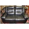 Image 1 : BLACK LEATHERETTE RECLINING LOVE SEAT