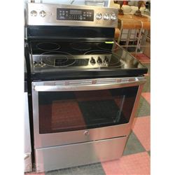 GE BLACK&STAINLESS STEEL 5 BURNER CONVECTION STOVE
