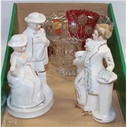 SET OF 2 VINTAGE FIGURINES "LADY ANGELA" /W STAFF