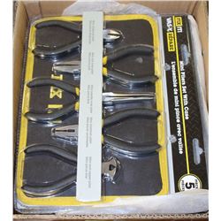 LOT OF FIVE 5PC FIX IT MINI PLIERS SET WITH CASE