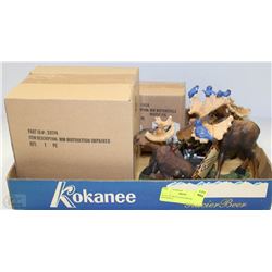 FLAT OF MOUNTAIN MOOSE FIGURINES